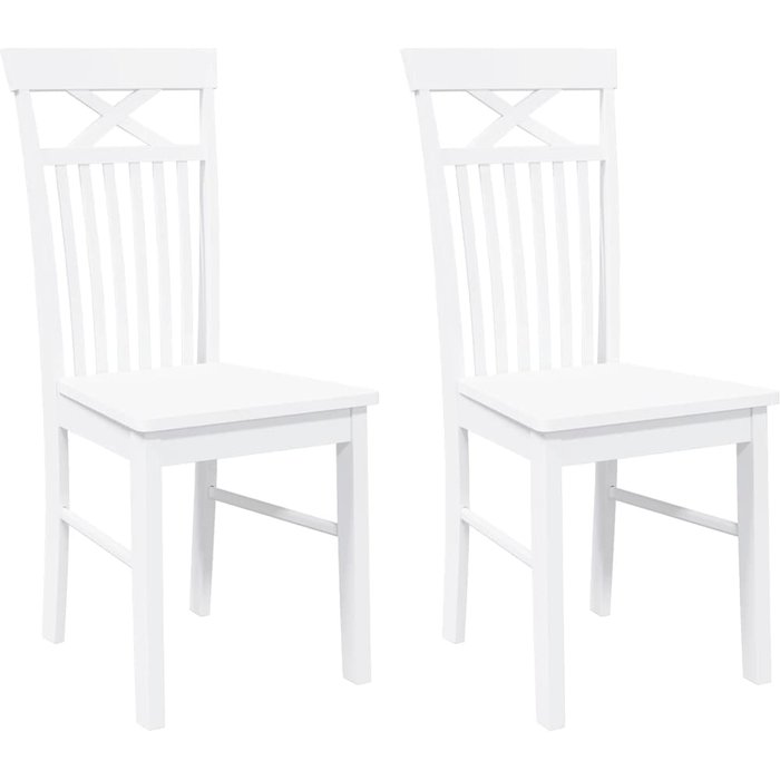 Sillas de comedor 2 unidades madera maciza de caucho blanco v0988 unico / blanco