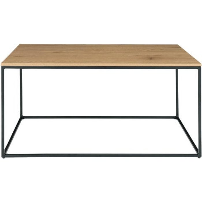 Mesa de centro con acabado en roble y metal 90x60 cm