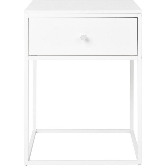 Mesita de noche vita, metal, blanco, seven design