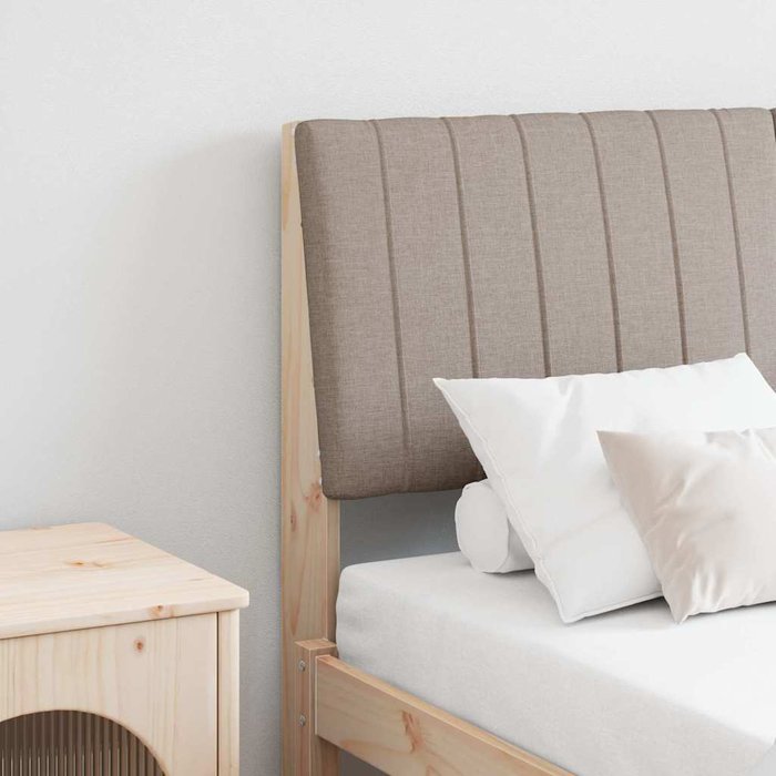 Cabecero tapizado taupé 135 cm madera de pino macizo vidaxl