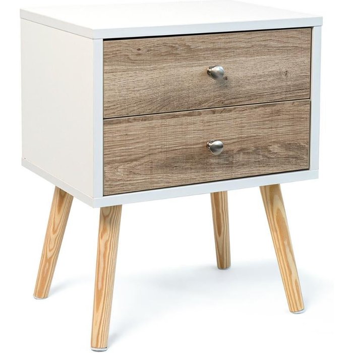 Mesilla 2 cajones con guías 40 x 30 x 49,5 cm vinthera moa - blanco