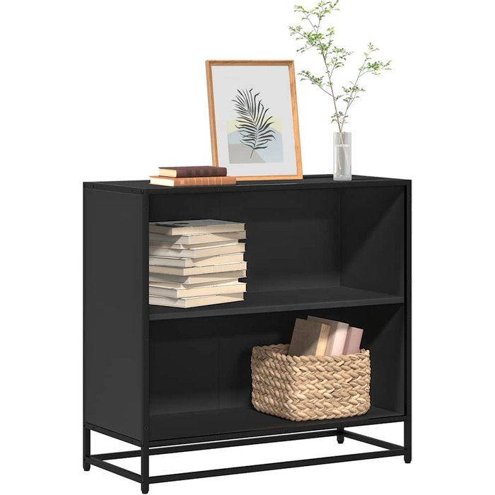 Librería negra de madera contrachapada 80x35x76 cm