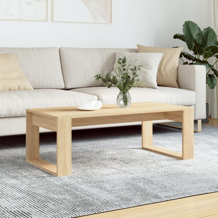 Mesa de centro roble sonoma 102x50x35 cm madera contrachapada
