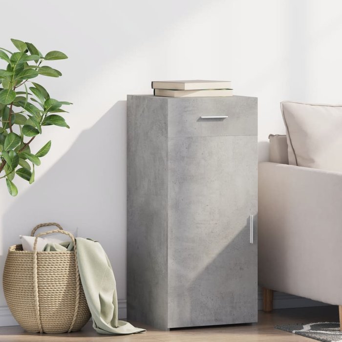 Vidaxl aparador de madera de ingeniería gris hormigón 40x42,5x93 cm