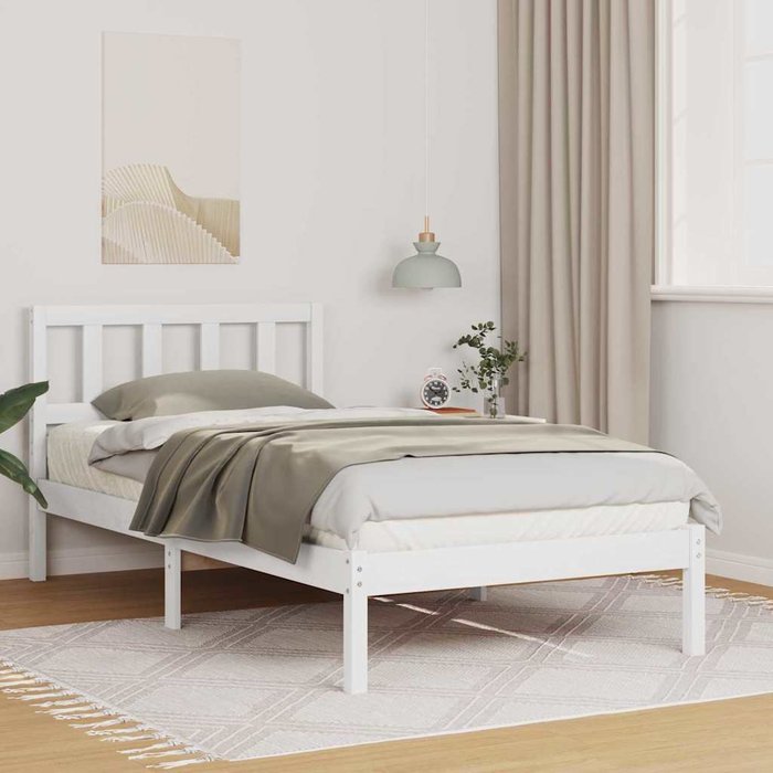 Estructura de cama 75 x 190 cm madera maciza de pino