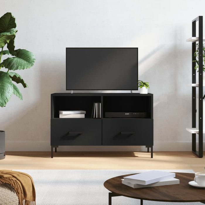 Maison exclusive - mueble para tv madera contrachapada negro 80x36x50 cm