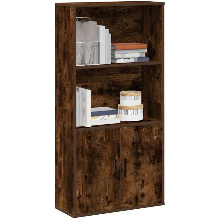 Estantería madera de ingeniería roble ahumado 60x24x120 cm vidaxl