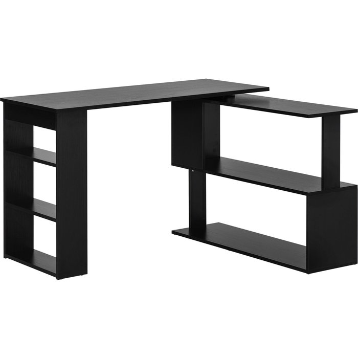 Escritorio esquinero homcom melamina de madera negro 120x110x74.5 cm 836-074bk