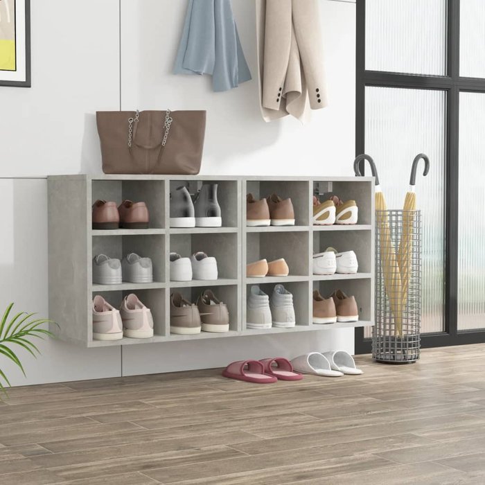 Muebles zapatero 2 uds color gris hormigón 52,5x30x50 cm - comfortxl