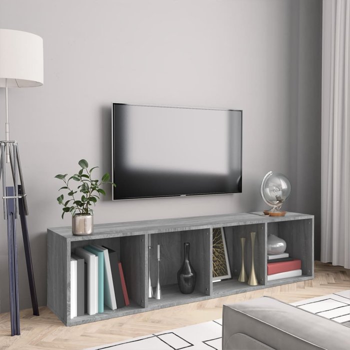 Librería/mueble tv sonoma gris 143x30x36cm madera contrachapada