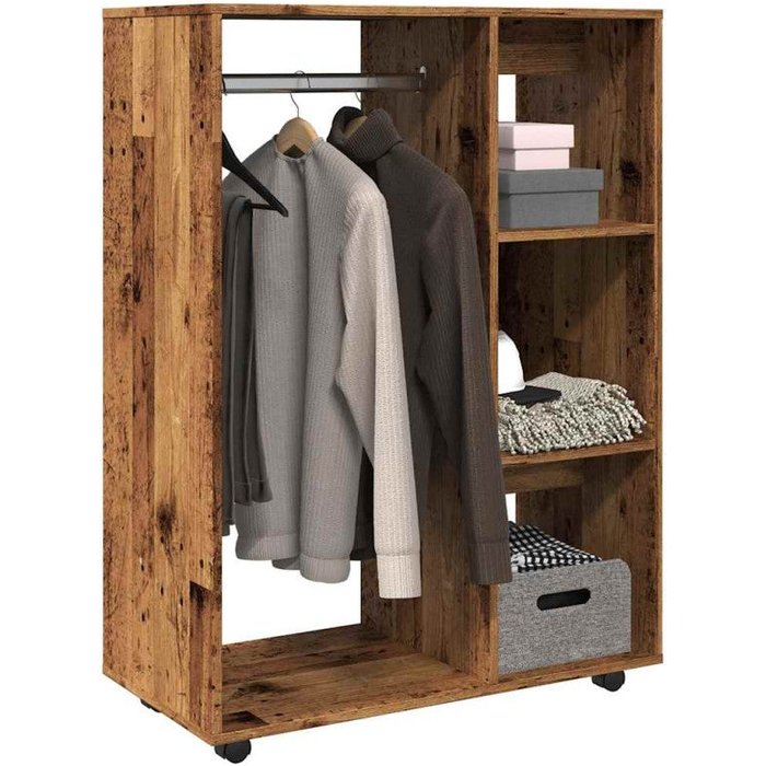 Armario madera de ingeniería madera envejecida 80x40x110 cm vidaxl