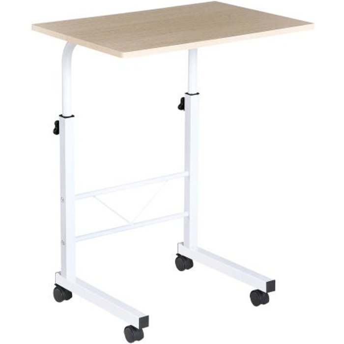 Mesita ajustable en altura, mesa baja móvil con ruedas y frenos - comfortxl