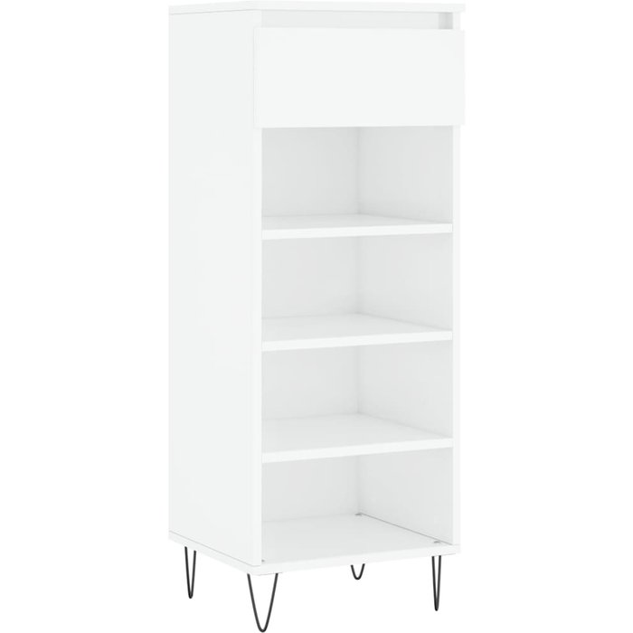 Mueble zapatero madera contrachapada blanco brillo 40x36x105 cm - comfortxl