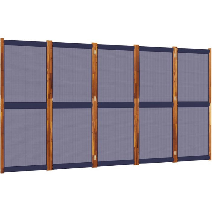 Biombo divisor de 5 paneles azul oscuro 350x180 cm v4285 350 x 180 cm / azul
