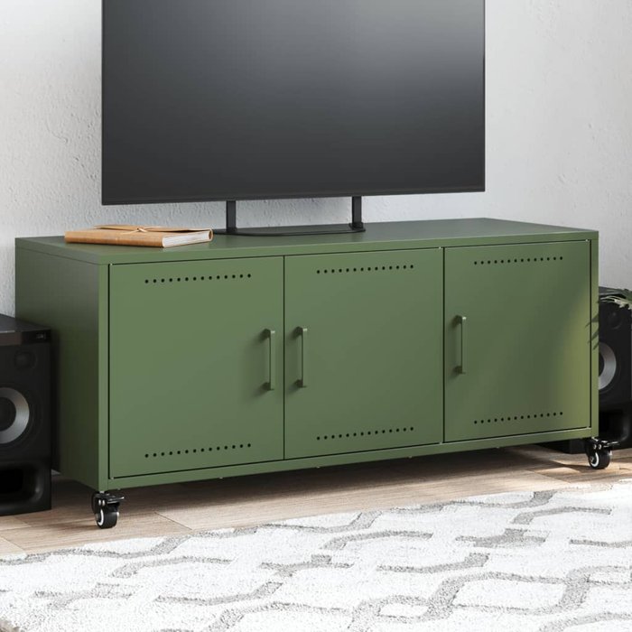 Mueble tv acero laminado en frío verde oliva 100,5x39x43,5 cm vidaxl