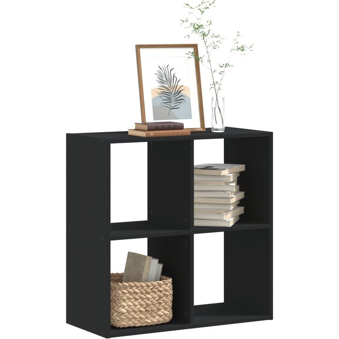 Librería negra 68,5x32x68,5 cm de madera contrachapada