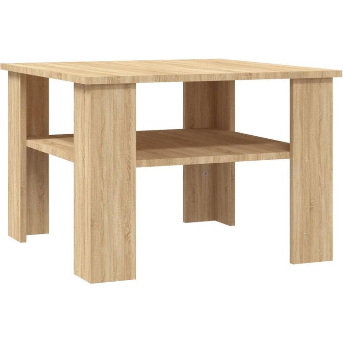 Mesa de centro madera contrachapada roble sonoma 60x60x42 cm - comfortxl