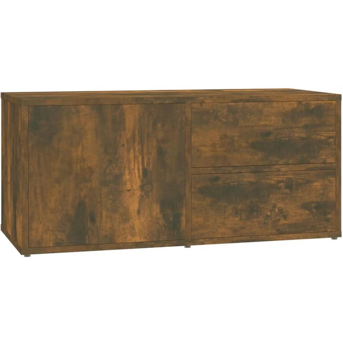 Mueble tv roble ahumado 80x34x36 cm madera contrachapada
