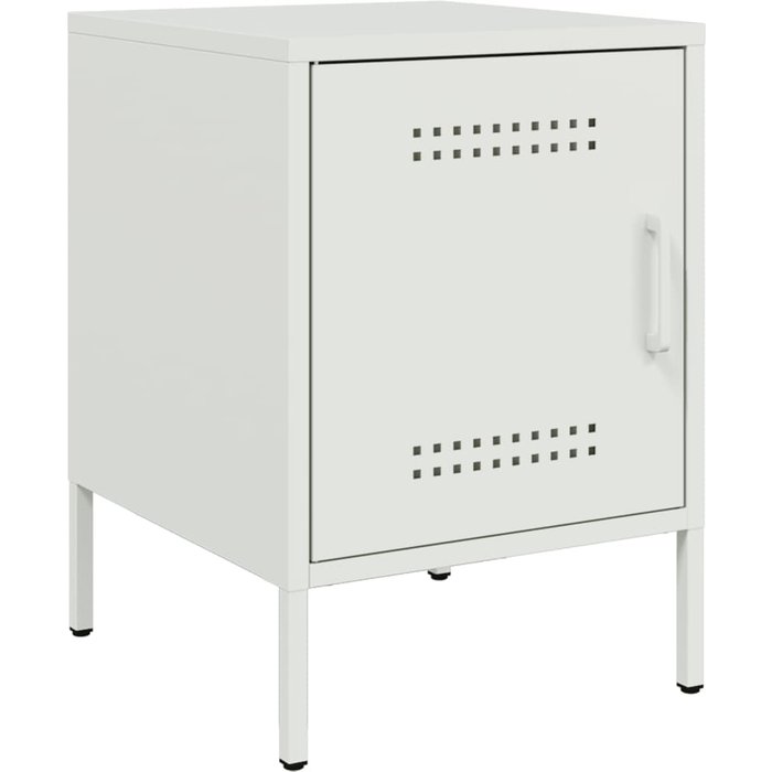 Mesita de noche de acero blanco 36x39x50,5 cm - comfortxl