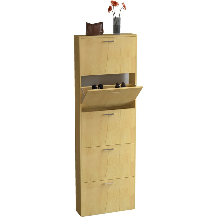 Vcm armario de zapatos sulos roble de miel h. 179 x b. 59 x t. 17 cm