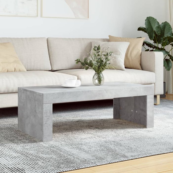 Mesa de centro gris cemento 102x50x36 cm madera contrachapada