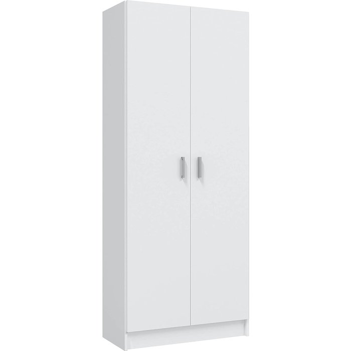 Armario escobero de 2 puertas, color blanco, medidas: 180x73x37 cm