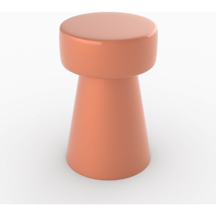 Mesa auxiliar redonda de metal naranja - athéna