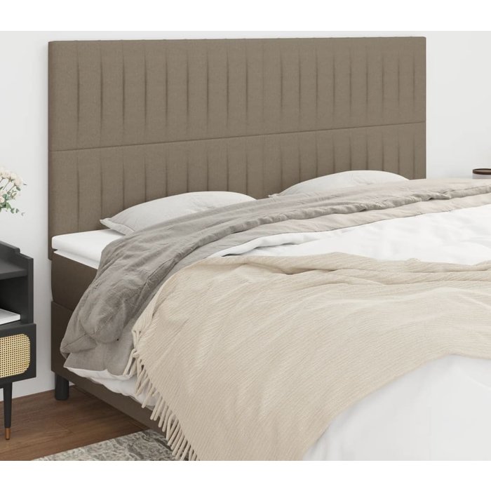 Cabeceros 4 unidades tela gris taupe 80x5x78/88 cm