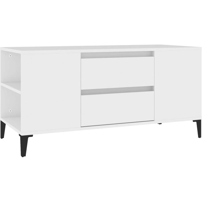 Mueble tv blanco 102x44,5x50 cm madera contrachapada