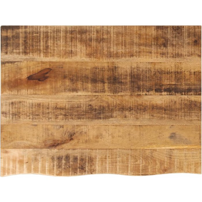 Tablero de mesa de 70x60x2,5 cm, borde sin tratar, madera maciza de mango.