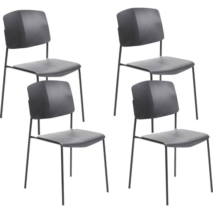 Beliani conjunto de 4 sillas de comedor astoria negro