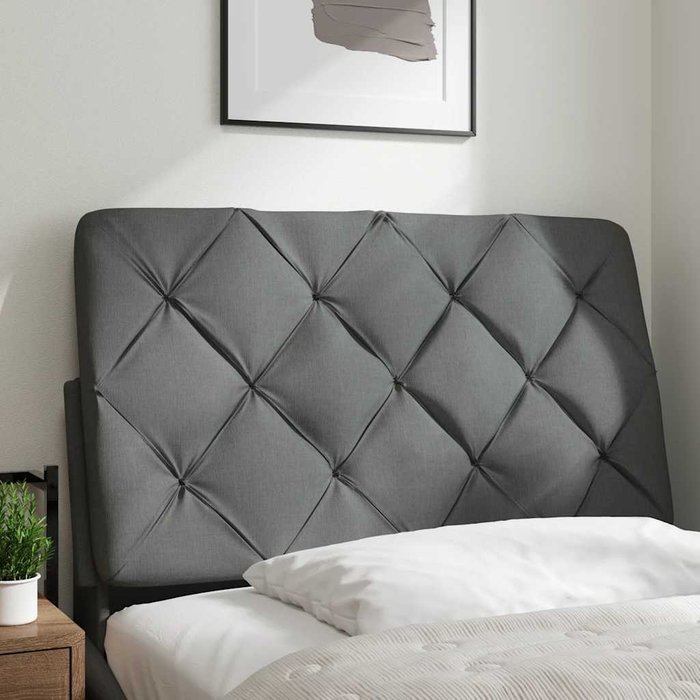 Cabecero de cama acolchado tela gris oscuro 80 cm - comfortxl