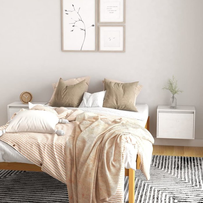 Armarios de pared 2 uds blanco 45x30x35 cm madera maciza de pino