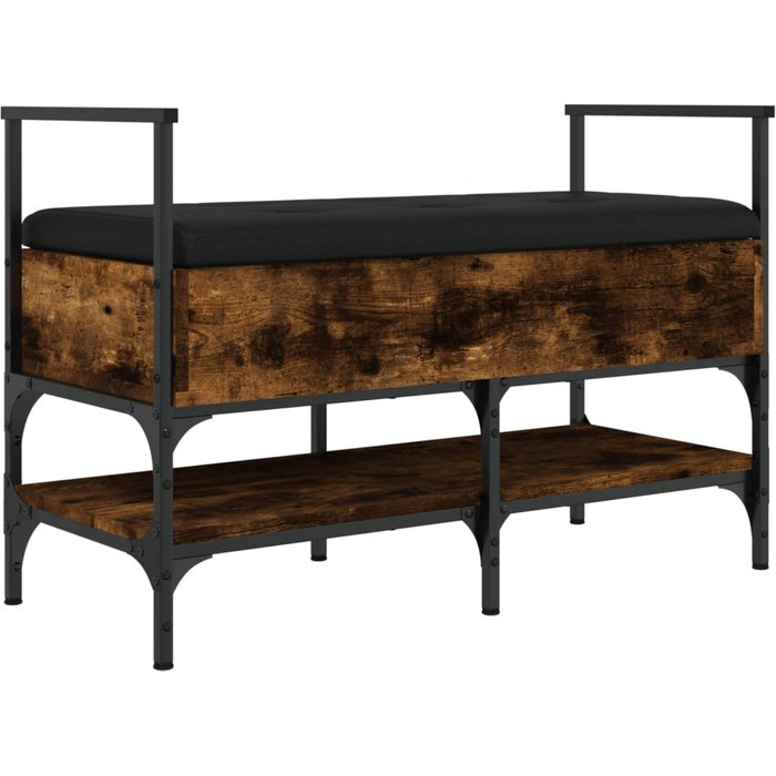 Banco zapatero madera ingeniería roble ahumado 85,5x42x57,5 cm - comfortxl