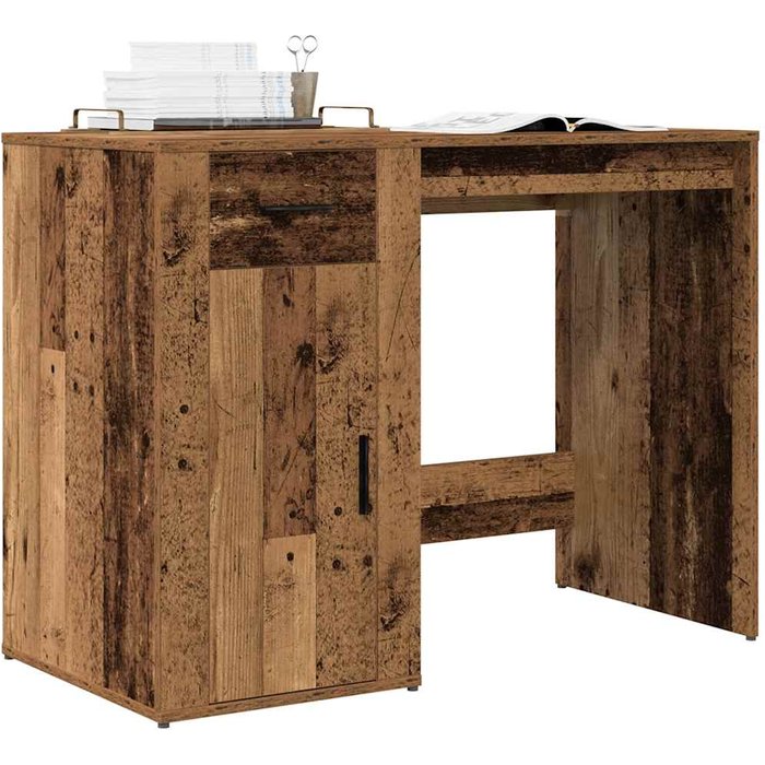 Escritorio de madera de ingeniería envejecida 100x49x75 cm vidaxl