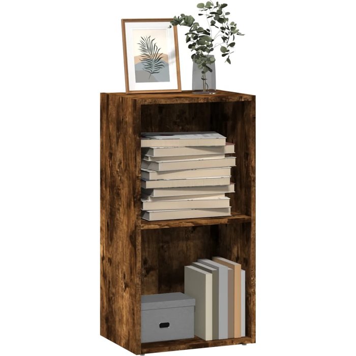 Librería roble ahumado 40x30x77 cm madera contrachapada