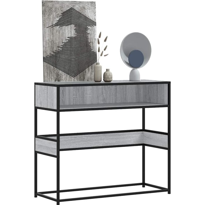 Maison exclusive - mesa consola madera de ingeniería gris sonoma 90x35x80 cm