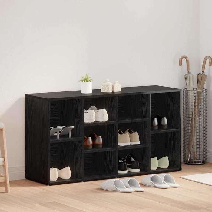 Banco zapatero con estante, roble negro, 103 x 30 x 54,5 cm