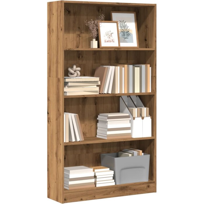 Librería artesanal de roble 80x24x143 cm de madera contrachapada