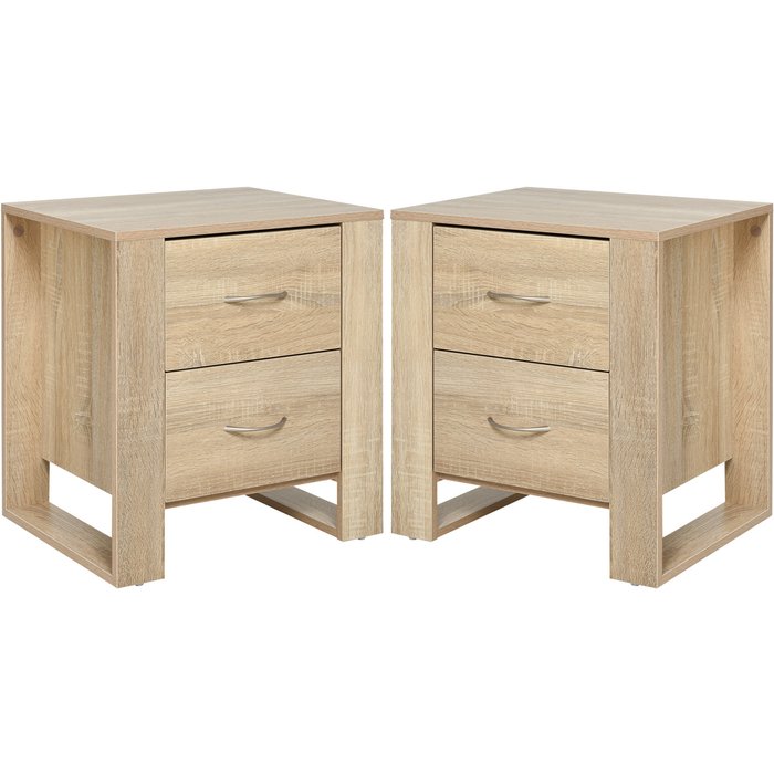 Mesitas de noche homcom melamina de madera madera natural 48x39x54 cm 831-p097