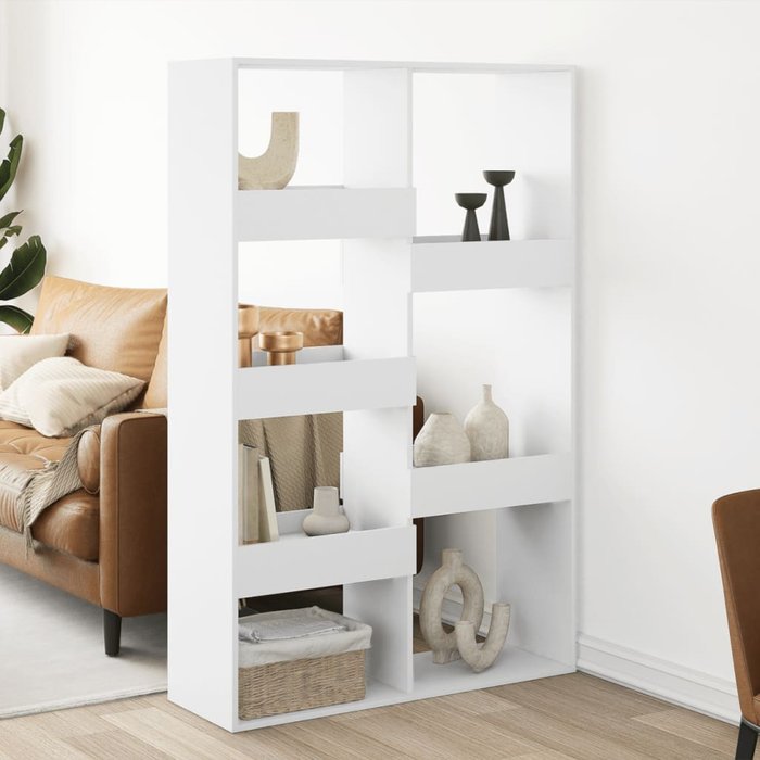 Tabique divisorio blanco de madera de ingeniería, 100x33x155,5 cm. - pangivo