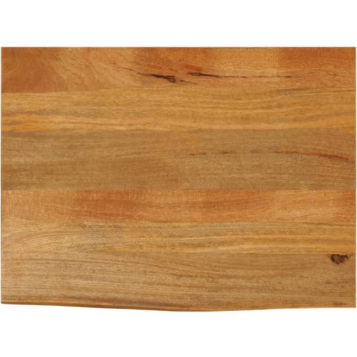 Tablero de mesa con borde natural, 80x60x2,5 cm, madera maciza de mango.