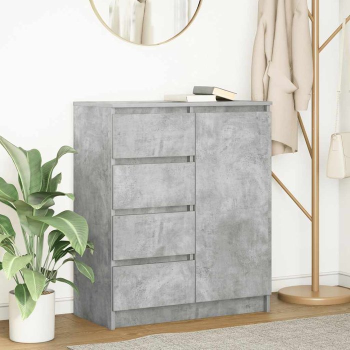 Aparador con cajones gris hormigón 71x35x84cm madera ingeniería vidaxl