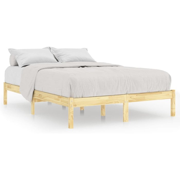 Estructura de cama doble peque?a sin colchón madera maciza — comfortxl