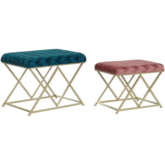 Banqueta dkd home decor 62 x 42 x 47 cm metal