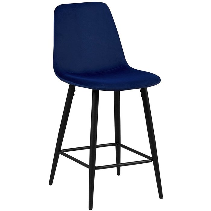 Silla de mostrador en terciopelo boyld, color azul oscuro