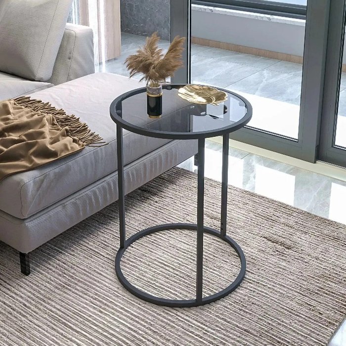 Mesa auxiliar alya tekli cristal negro