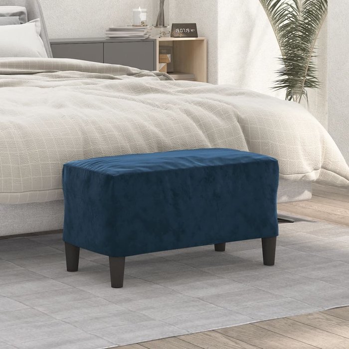 Banco interior | banco de terciopelo azul 70x35x41 cm cfw65555