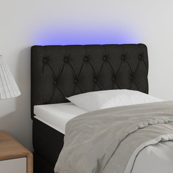 Cabecero led negro 80x7x78/88 cm tela