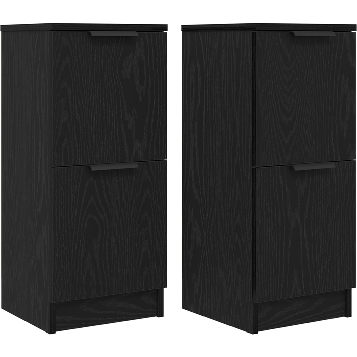 Aparador | gabinete de buffetes 2 uds en roble negro cfw716248